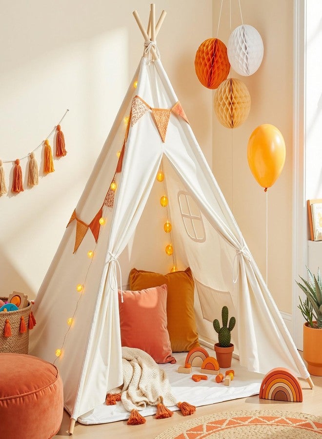 wilwolfer Kids Teepee Tent for Girls or Boys with Carry Case, Foldable Play Tent for Toddler Suit for Indoor and Outdoor Play, Protable Kids Playhouse Children Tent(Mat not Included) - Image 1