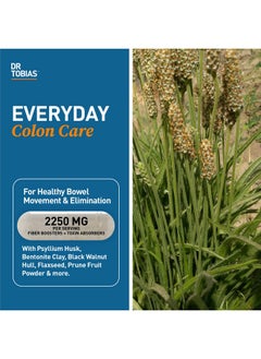 Dr. Tobias Dr. Tobias Psyllium Daily, Supports Healthy Bowel Movement, Psyllium Husk Capsules with Bentonite Clay, Flaxseed & Natural Ingredients, Daily Fiber Supplement in Support of Colon Health, 180 Capsules  - Image 2