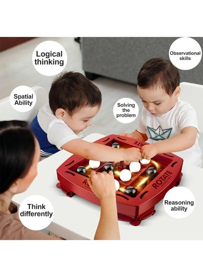 Chabeia Board Game for Children, Thinking and Strategy Game for 2 Players, black and white four-in-a-row game strategy toy, for Children, Ages 4 and Up - Image 4