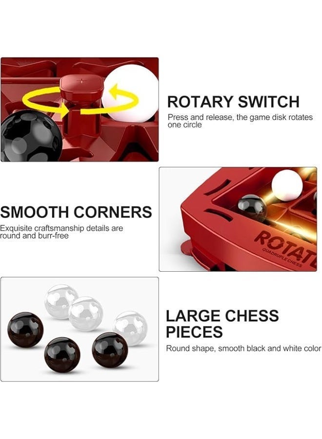 Chabeia Board Game for Children, Thinking and Strategy Game for 2 Players, black and white four-in-a-row game strategy toy, for Children, Ages 4 and Up - Image 3