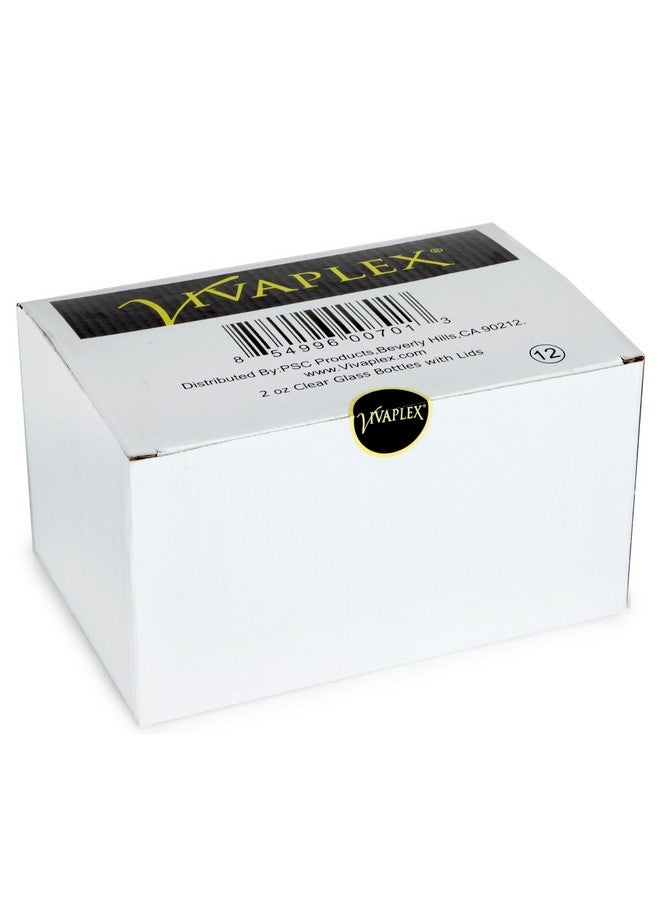 Vivaplex, 12, Clear, 2 oz Glass Bottles, with Lids - Image 2