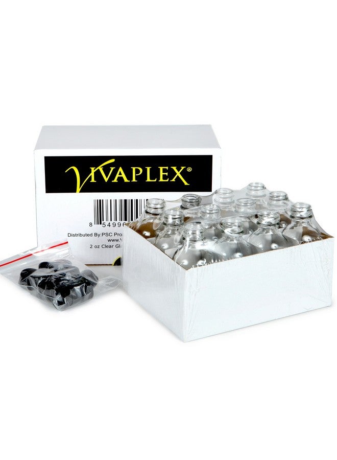 Vivaplex, 12, Clear, 2 oz Glass Bottles, with Lids - Image 3