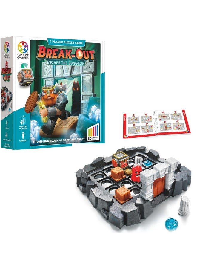 SmartGames لعبة سمارت جيمز بريك آوت: لعبة هروب من الكتل المتدحرجة مع 80 تحديًا للأعمار من 10 سنوات فما فوق - Image 1