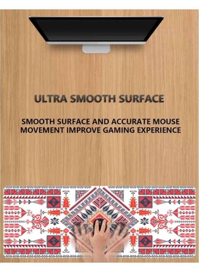 Univer Tang - Geometric Pattern Extended Mouse Pad XL, Large Gaming Desk Mat 80 x 30 cm, Anti-Slip Rubber Base, Stitched edges, Suitable for Gaming, Desktop, Office use (Abstract) - Image 1