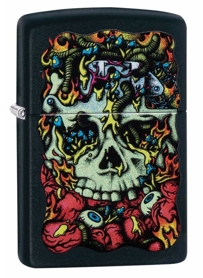 Zippo Dead Inside Design Black Matte Pocket Lighter - Image 1