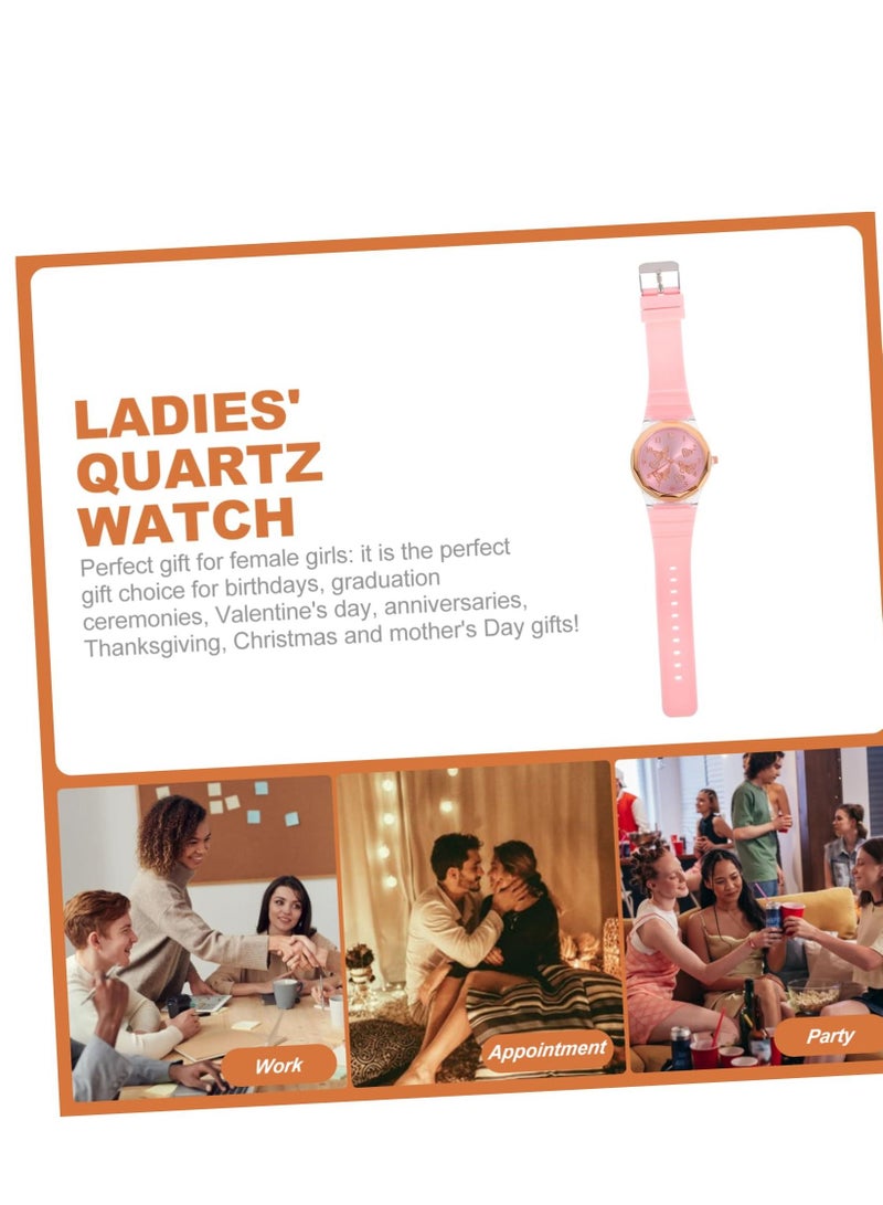 Excefore ساعة كوارتز على شكل فراشة للنساء، ساعة كوارتز بحزام من السيليكون، ساعة لياقة بدنية خارجية، ساعة يد بحزام من السيليكون، مناسبة للنساء والفتيات كهدية رائعة - Image 4