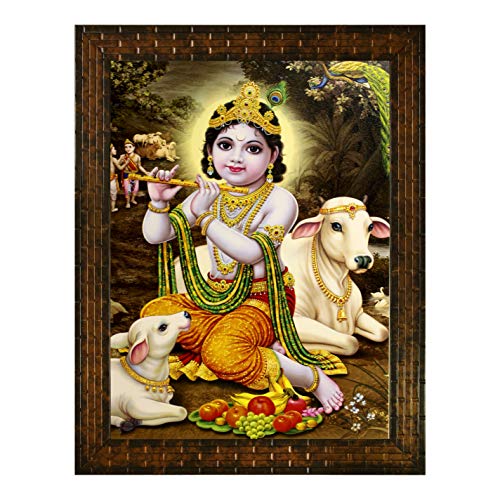Indianara BAL KRISHNA Painting -Synthetic Wood, 27x30.5x1cm, Multicolour - Image 1