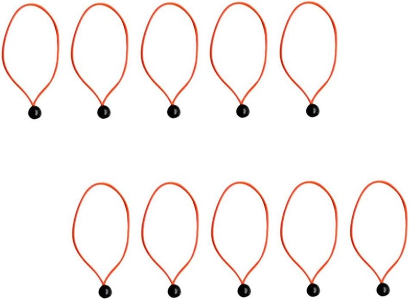 klarako 10pcs/set 24cm/9.4" Long 2.5mm Dia. Strong Elastic Ball Bungee Cord Tie Down Loop Tarp Tent Awning Accessories - Image 4