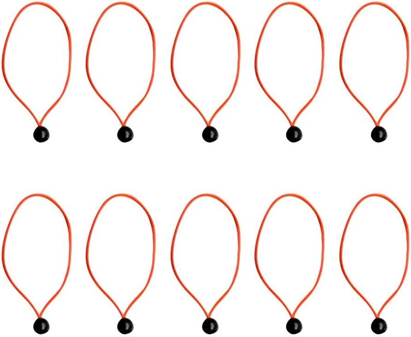 klarako 10pcs/set 24cm/9.4" Long 2.5mm Dia. Strong Elastic Ball Bungee Cord Tie Down Loop Tarp Tent Awning Accessories - Image 2