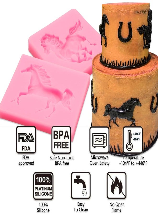 muyulin Horse Fondant Silicone Molds, 3 Packs Western Running Horse, Cake Decoration, Cupcake Toppers, Resin - Image 3
