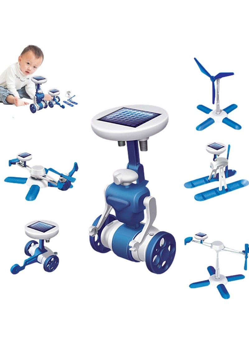 TOYMANIA Educational 6 in 1 Solar Energy KIT Game for Kids. | with 6 Amazing Different Working Robot Models. | Science and Solar Energy KIT Game for Kids. (Blue Color)  - Image 1