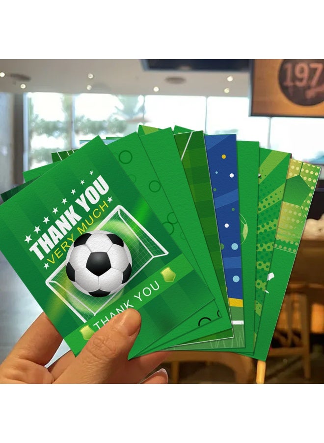 مجموعة بطاقات شكر مع مظاريف - تصميم كرة قدم - 8 قطع - Image 1