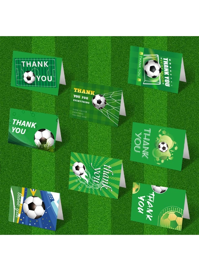 مجموعة بطاقات شكر مع مظاريف - تصميم كرة قدم - 8 قطع - Image 2