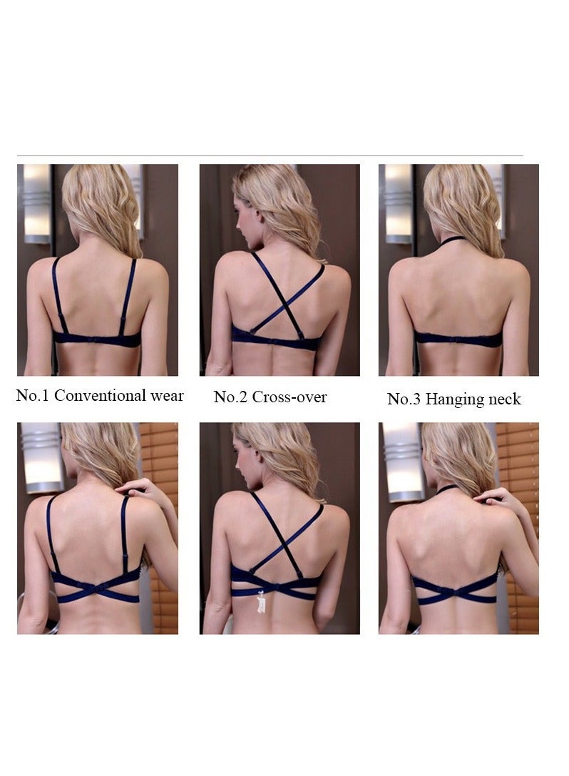3 Pieces Bra Women Underwire Push Up Deep Cut Bra Set A B Cup - Image 5