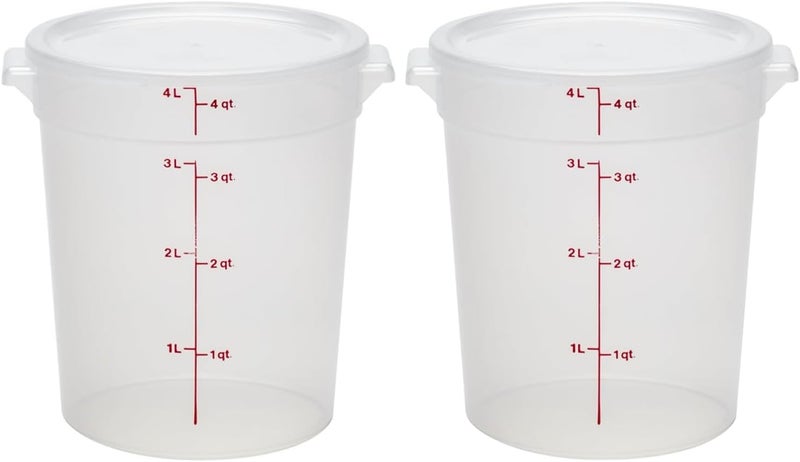Cambro 4Qt BPA-Free Food Storage Containers with Lid - Pack of 2, Ideal for Pantry & Fridge Organization - Image 1