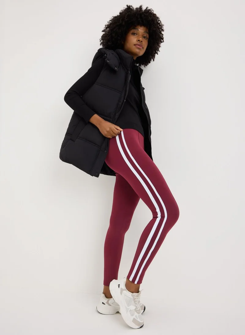 Matalan Burgundy Side Stripe Scuba Leggings