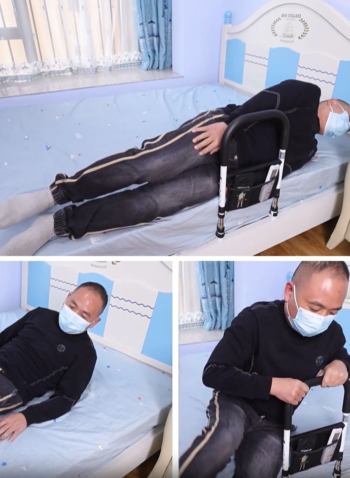 KINGMAZI Bed Rails for Elderly Adults ，Assist Support Side Railings for Seniors ，Adjustable  Safely Assist Handrail Citizens Slides Under Mattressbed Cane Medical Bed Guard Bed Handles Bars for Seniors, Pregnant Women, People in Need  - Image 2