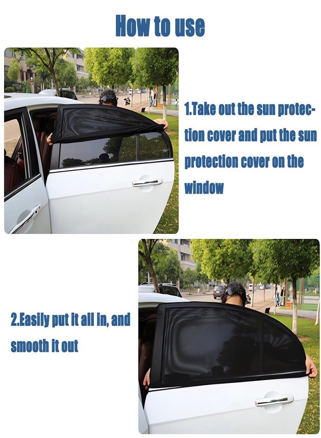 Webahow 4 Packs Universal Car Window Screens - 2023 New Car Window Covers Sun Shades with UV Protection, Window Shades for Car Side Windows, Mesh Window Screen Privacy Car Window Covers Net for Camping - Image 5