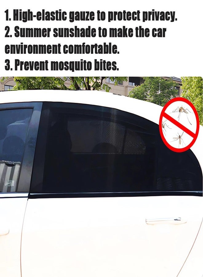 Webahow 4 Packs Universal Car Window Screens - 2023 New Car Window Covers Sun Shades with UV Protection, Window Shades for Car Side Windows, Mesh Window Screen Privacy Car Window Covers Net for Camping - Image 4