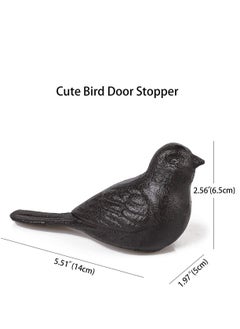 SYOSI Door Stop Floor Decorative, Cast Iron Cute Bird Door StoppersWedge Heavy Duty Doorstop to Keep Door Open for Home Office Commercial Industrial, 1pc Dark Brown  - Image 2