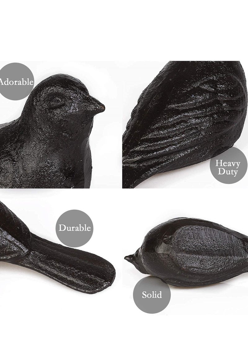 SYOSI Door Stop Floor Decorative, Cast Iron Cute Bird Door StoppersWedge Heavy Duty Doorstop to Keep Door Open for Home Office Commercial Industrial, 1pc Dark Brown  - Image 3