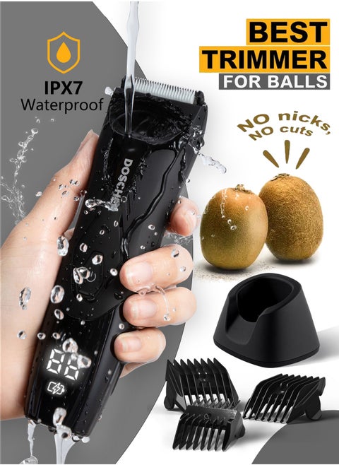 Body Trimmer For Men, Groin Hair Trimmer, Men Grooming For Groin And Body, Electric Ball Trimmer-No Nick, No Cut Pubic Trimmer Body Shaver Waterproof Wet/Dry