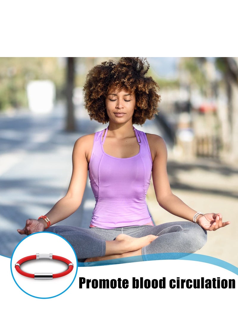 Barakah Wristband, 6 Pcs Magnetic Anti Static Balance Vertigo Relief Bracelet Sports Silicone Bracelet for Unisex, 6 Colors - Image 5