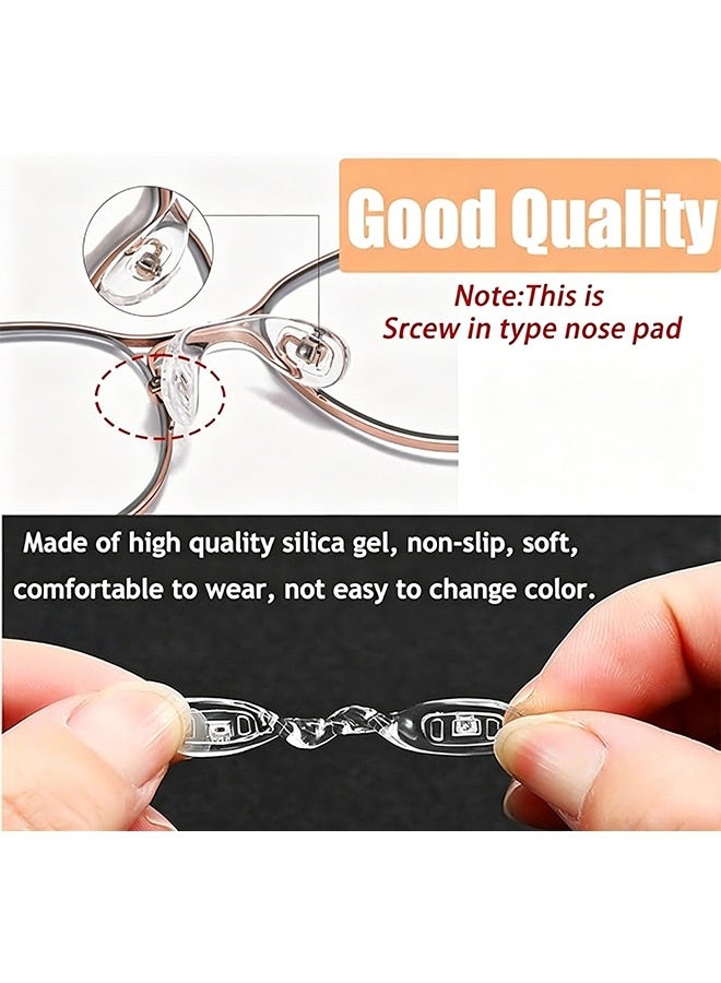 GD 15 Pairs U-Shaped Nose Pads for Glasses Anti-Slip Integrated Eyeglass Nose Pads Screw-in eyeglass nose piece - Soft Eyewear Nose Cushions for Kids Glasses Sunglasses Reading Glasses (Clear) - Image 3