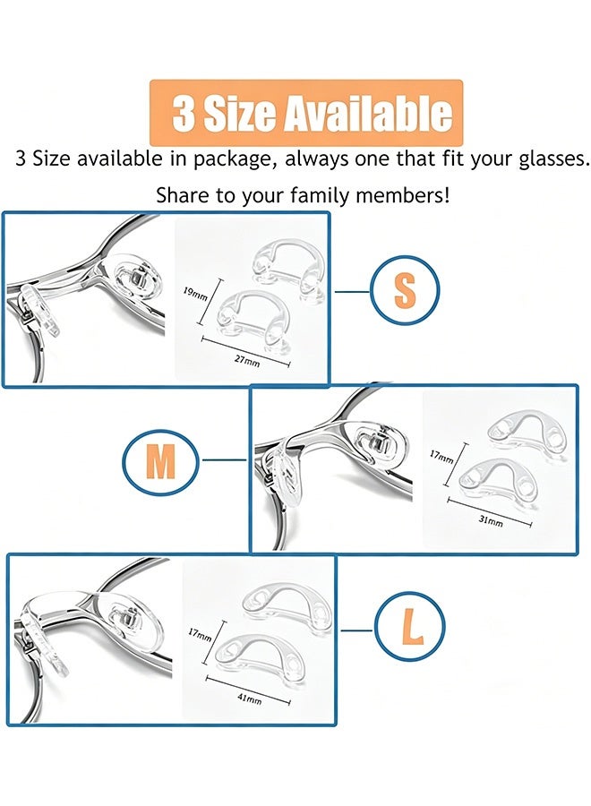 GD 15 Pairs U-Shaped Nose Pads for Glasses Anti-Slip Integrated Eyeglass Nose Pads Screw-in eyeglass nose piece - Soft Eyewear Nose Cushions for Kids Glasses Sunglasses Reading Glasses (Clear) - Image 2