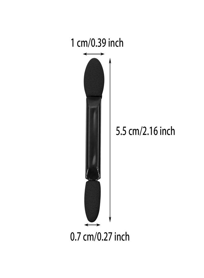 ONLYKXY Black Eyeshadow Makeup Brush Soft Dual Sides Multipurpose Lips Sponge Applicator Stick Tip Professional Mini Portable Travel Oval Cosmetic Tool with Container for Girls Women (2in, Count, 50) - Image 2