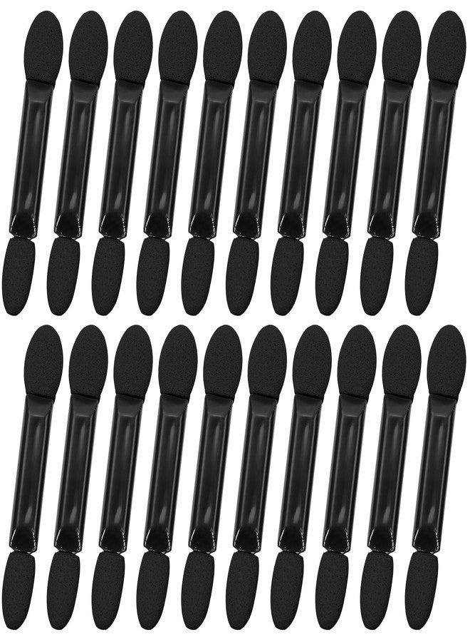 ONLYKXY Black Eyeshadow Makeup Brush Soft Dual Sides Multipurpose Lips Sponge Applicator Stick Tip Professional Mini Portable Travel Oval Cosmetic Tool with Container for Girls Women (2in, Count, 50) - Image 1