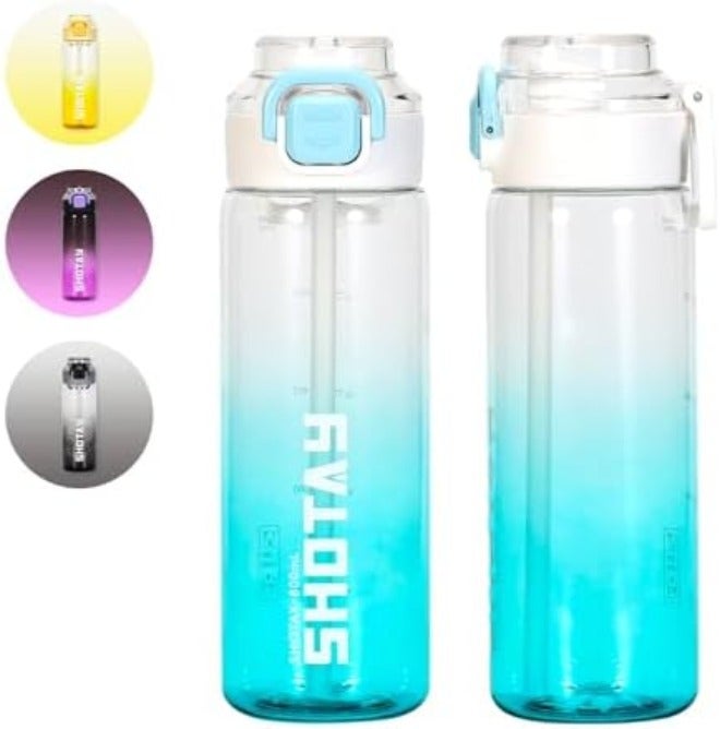 SHOTAY Sports Water Bottles 1 L/32 oz BPA Free And Leakproof, Fast Flow With Removable Straw, Gym Water Bottle For School, Fitness And Outdoor Sports  White. - Image 3