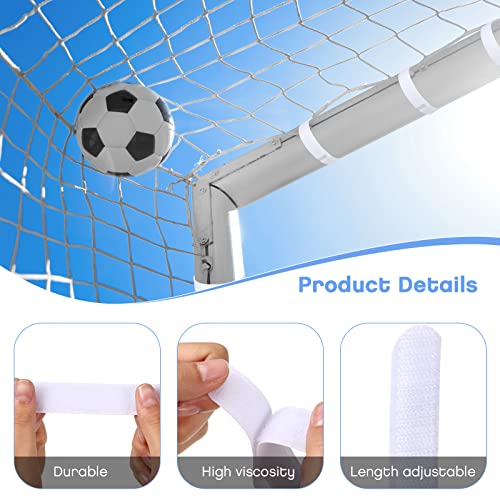 Chalyna 30 Pcs Goal Net Straps Soccer Attachment Trap White for Holding Nets to The Goal Posts for Boys Kids Training 14 x 0.8 Inch(Simple Style) - Image 3
