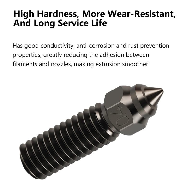 3D Printer Nozzle: 0.4mm Hardened Steel - Wear Resistant High Temperature Nozzle Kit for FDM 3D Printer Upgrade & Extruder Maintenance - Image 4
