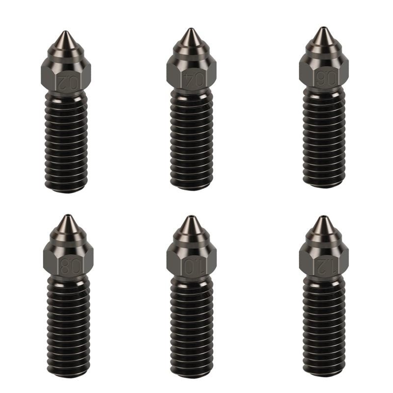3D Printer Nozzle: 0.4mm Hardened Steel - Wear Resistant High Temperature Nozzle Kit for FDM 3D Printer Upgrade & Extruder Maintenance - Image 1