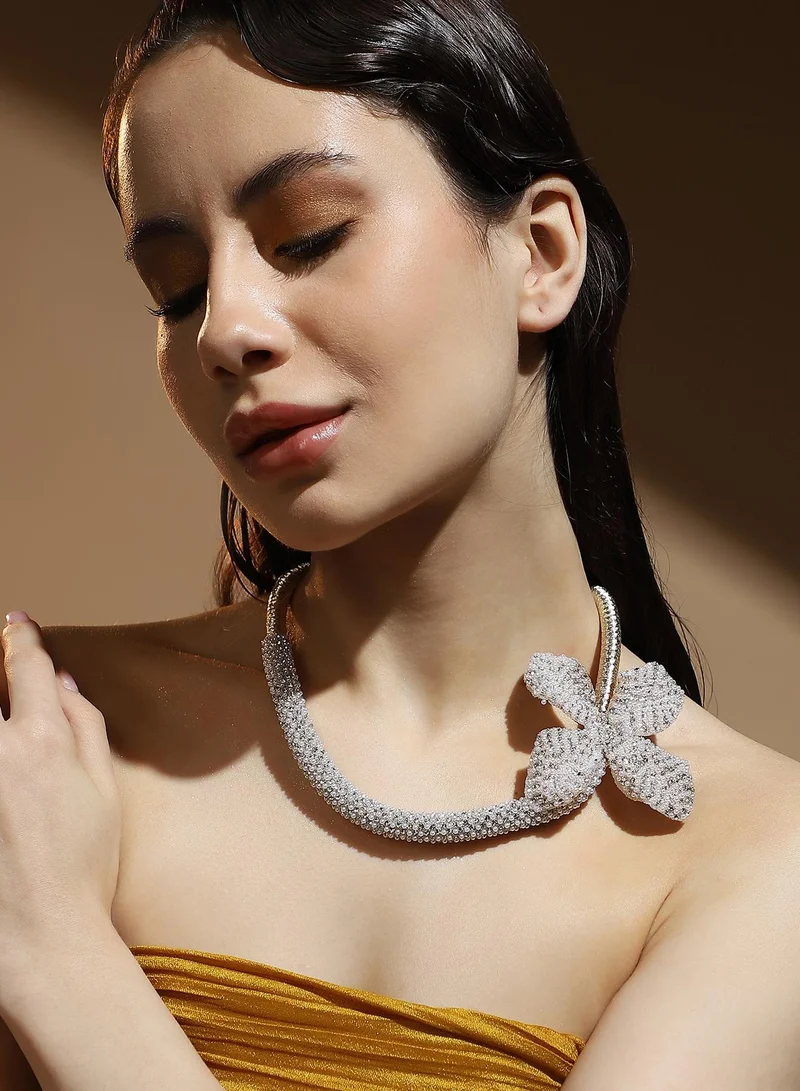 SOHI SOHI Women's The Bling-Petalia Statement Necklace For Evening Wear | California  Colour | Alloy Material | Lobster Clasp Closure | Artificial Stone Necklace | Statement Necklace For Women & Girls