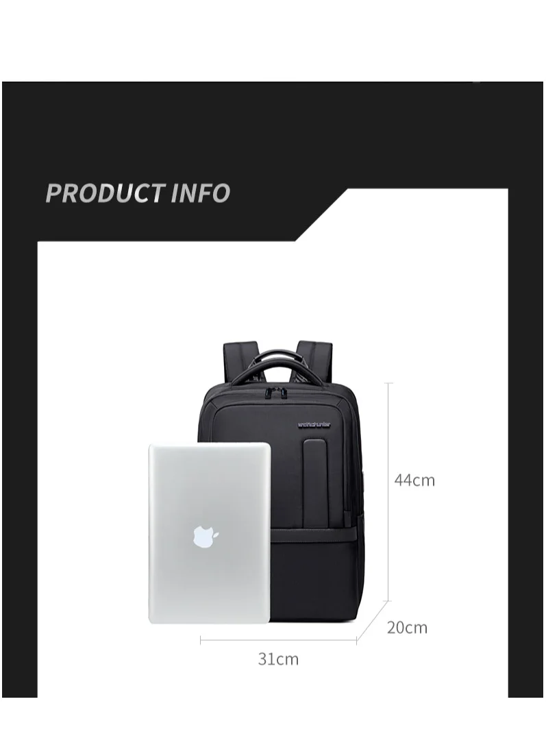 ARCTIC HUNTER Travel Backpack Large Capacity Laptop Backpack Men and Women Business Travel Bag School Bag Multifunctional B00490 Black