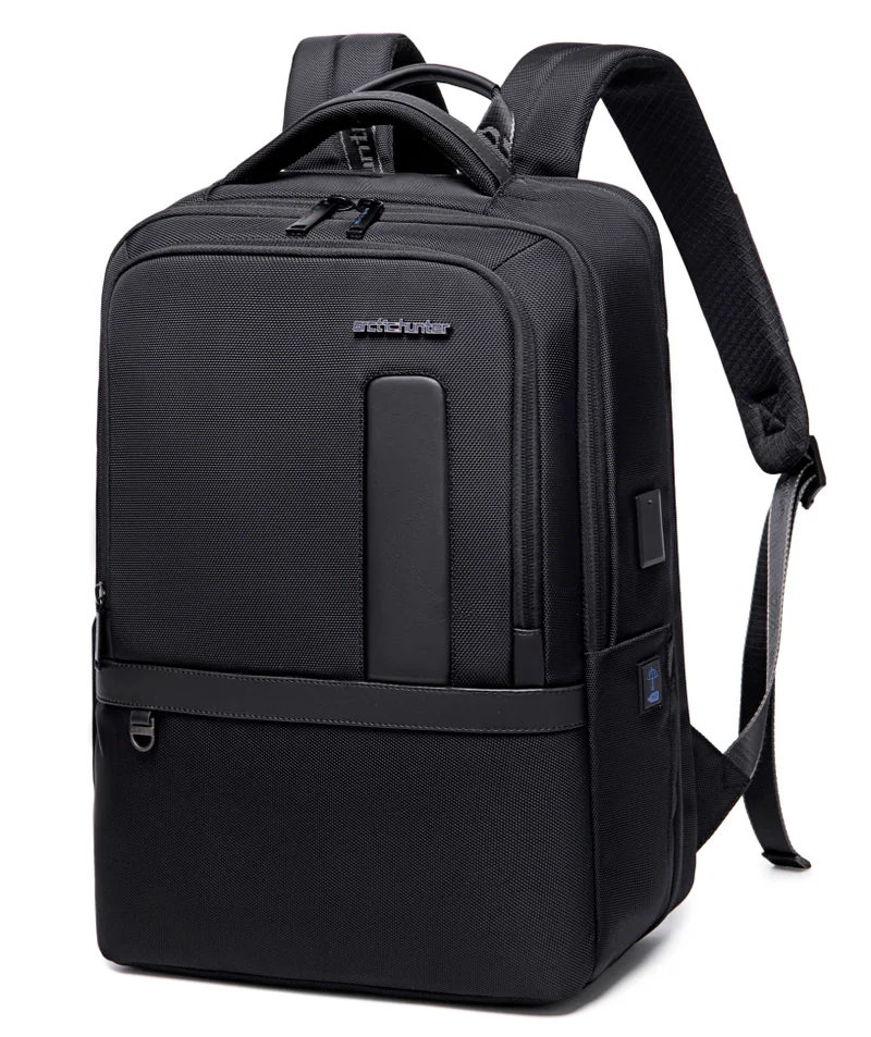 Arctic Hunter Expandable Laptop Backpack Water Repellent School Office Travel Day Pack with Built in USB port, B00490, Black
