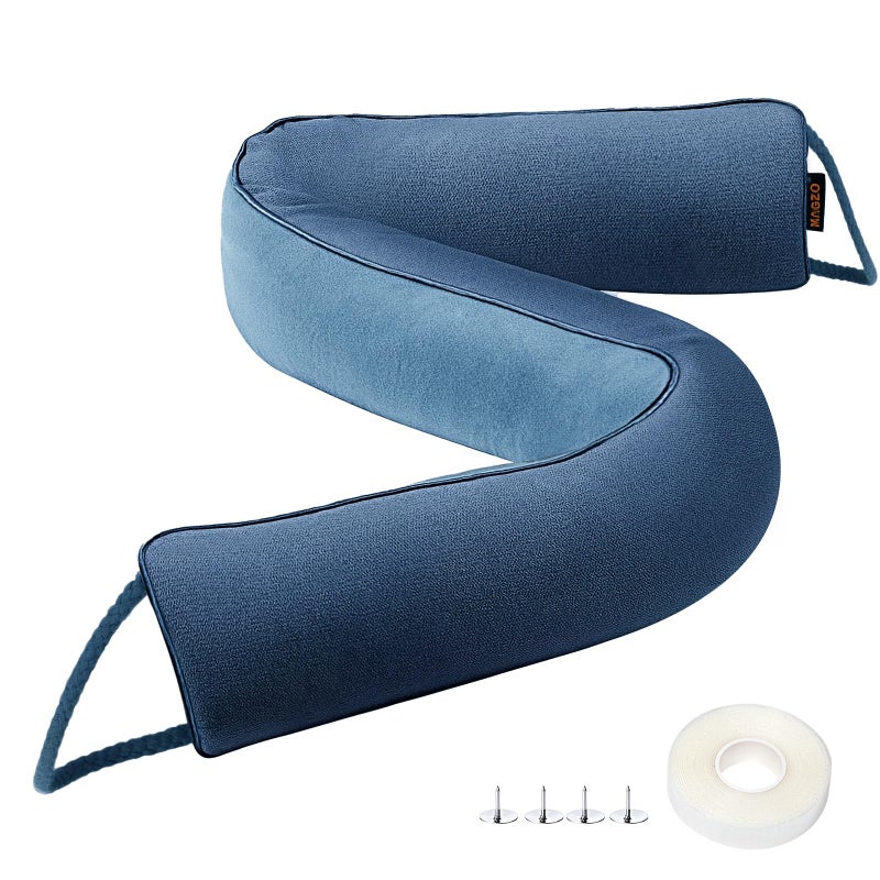 MAGZO Door Draft Stopper, 36 Inch Under Door Draft Blocker Noise Stopper, Weighted Wind Blocker Draft Guard for Bottom of Door, Blue - Image 1