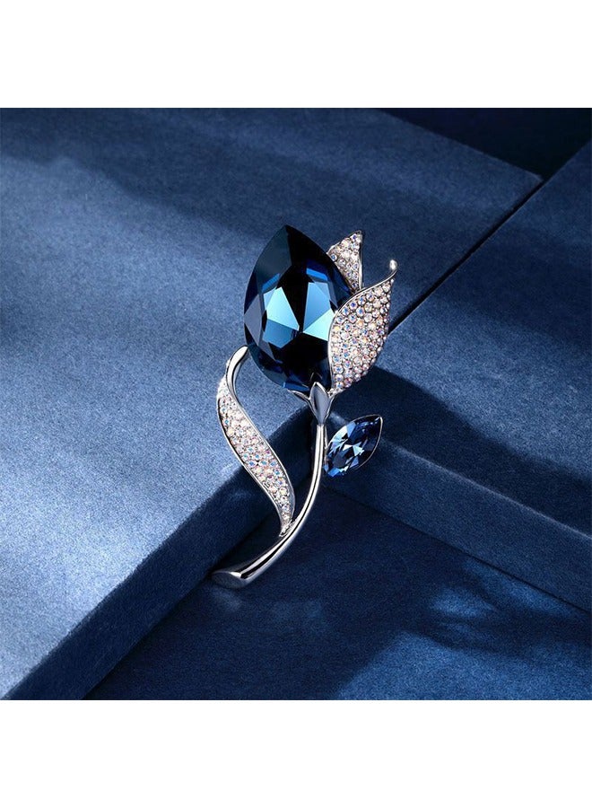 Beyond Tulip Brooche, Anti Rust and Anti Fading Alloy Brooch Pins, Corsage Scarf Clip Women Girls (Blue) - Image 3