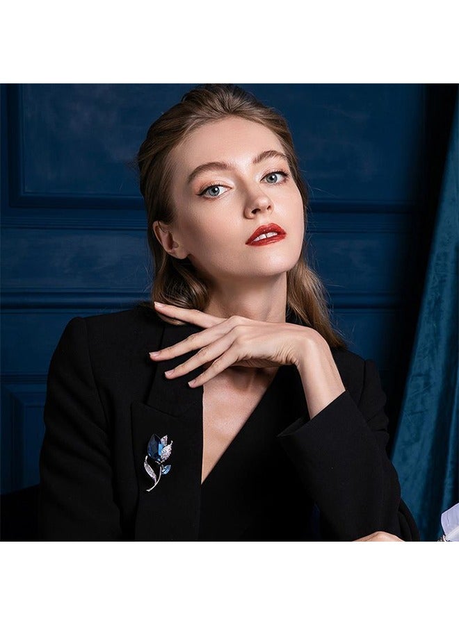 Beyond Tulip Brooche, Anti Rust and Anti Fading Alloy Brooch Pins, Corsage Scarf Clip Women Girls (Blue) - Image 5