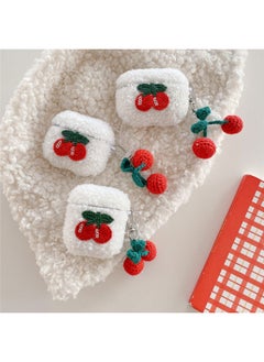 Autumn And Winter Plush Cherry For Apple AirPods 4 Generation Bluetooth Headset Protective Case Pro2 Generation Earphone Case 3 Generation-Color:Plush Cherry Earphone Shell + Cherry Pendant-Applicable Model:For Apple Airpods Pro