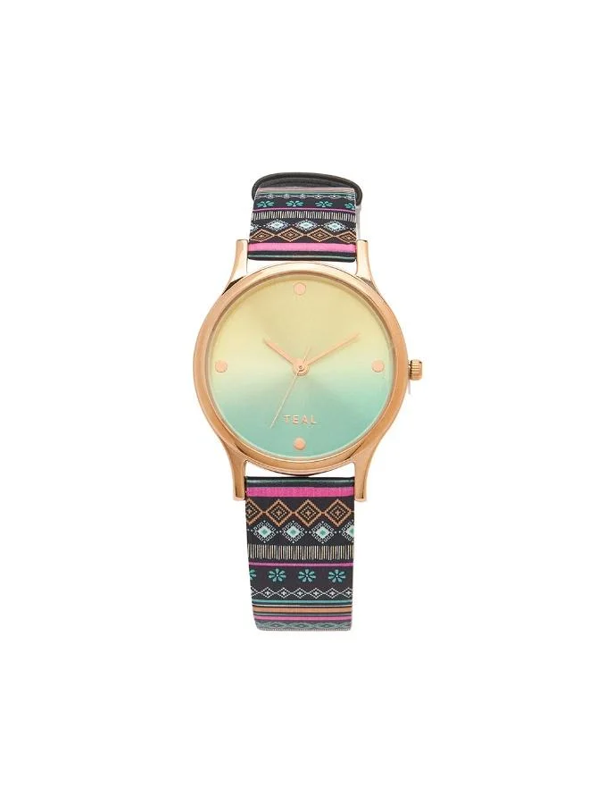 Chumbak TEAL by Chumbak Ombre Aztec Watch-Black