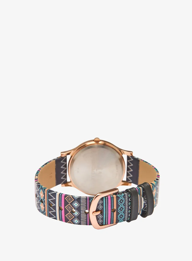 Chumbak  TEAL by Chumbak Ombre Aztec Watch-Black for Women | Best Price UAE