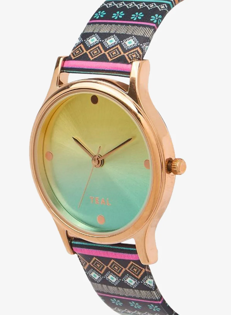 Chumbak  TEAL by Chumbak Ombre Aztec Watch-Black for Women | Best Price UAE