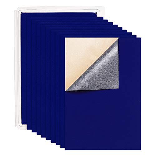 BENECREAT 20PCS Blue Velvet Fabric Sticky Back Adhesive Back Sheets, A4 Sheet (8.3" x 11.8"), Self-Adhesive Durable and Water Resistant Multi-Purpose for Festival Art and Craft Making - Image 1