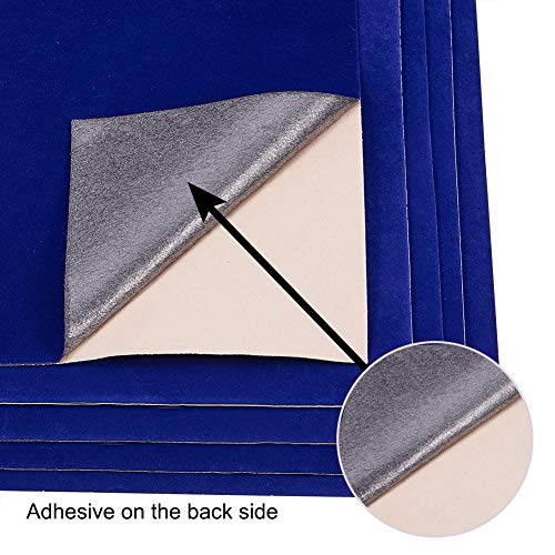 BENECREAT 20PCS Blue Velvet Fabric Sticky Back Adhesive Back Sheets, A4 Sheet (8.3" x 11.8"), Self-Adhesive Durable and Water Resistant Multi-Purpose for Festival Art and Craft Making - Image 3