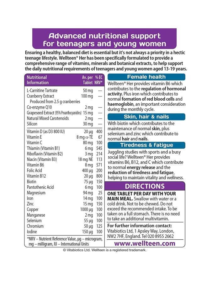 فيتابيوتيكس مكمل غذائي ويلتين هير - 30 قرصاً - Image 4