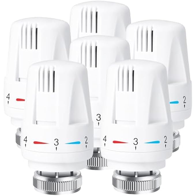 TRV THERMOSTATIC RADIATOR VALVE, STANDARD RADIATOR THERMOSTAT HEAD M30 X 1.5, THERMOSTATIC VALVE HEAD,SMART RADIATOR VALVE REPLACEMENT HEAD HEATING SYSTEM TEMPERATURE CONTROL FOR HOME OFFICE (6PCS) - Image 2