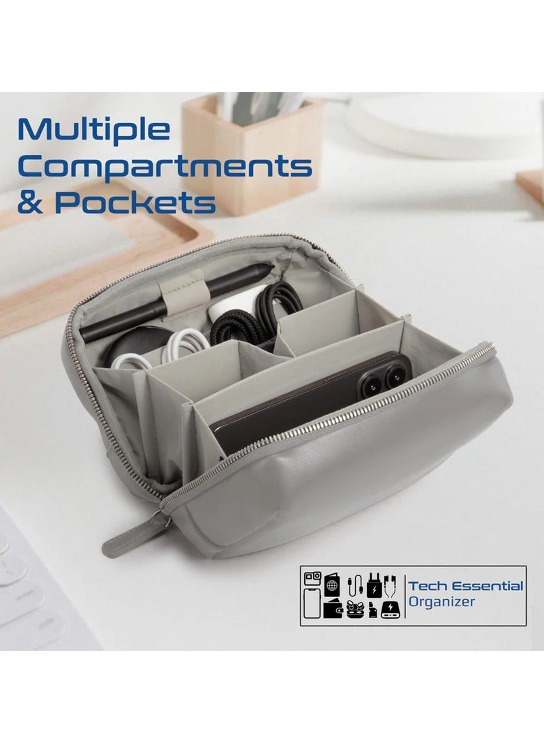 PROMATE Compact Tech Essential Organizer Pouch Bag with Multiple Compartments - silver - Image 3